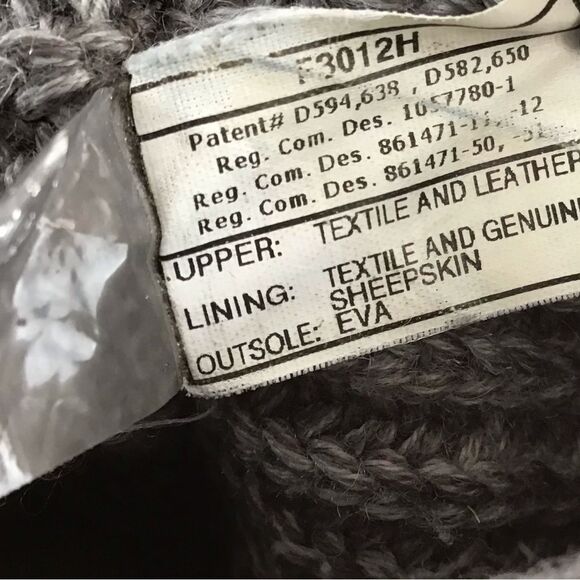 𝅺UGG EVA classic cordy Genuine leather  sheep skin lining knit grey size 4 - Picture 9 of 15